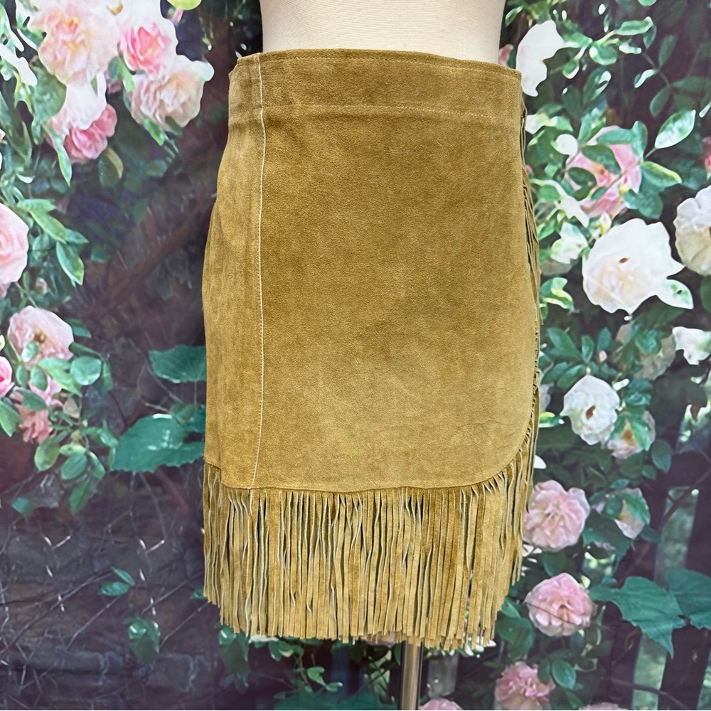 Underwraps Suede VTG Y2k Fringe Skirt Size Large